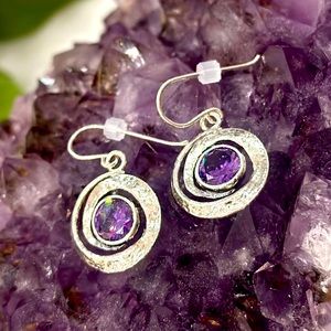 New NOA ZURMAN cubic zirconia/semiprecious stone sterling silver earrings